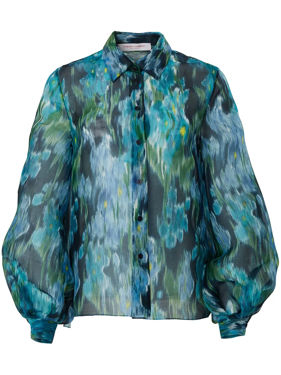 floral-print puff-sleeve blouse 1