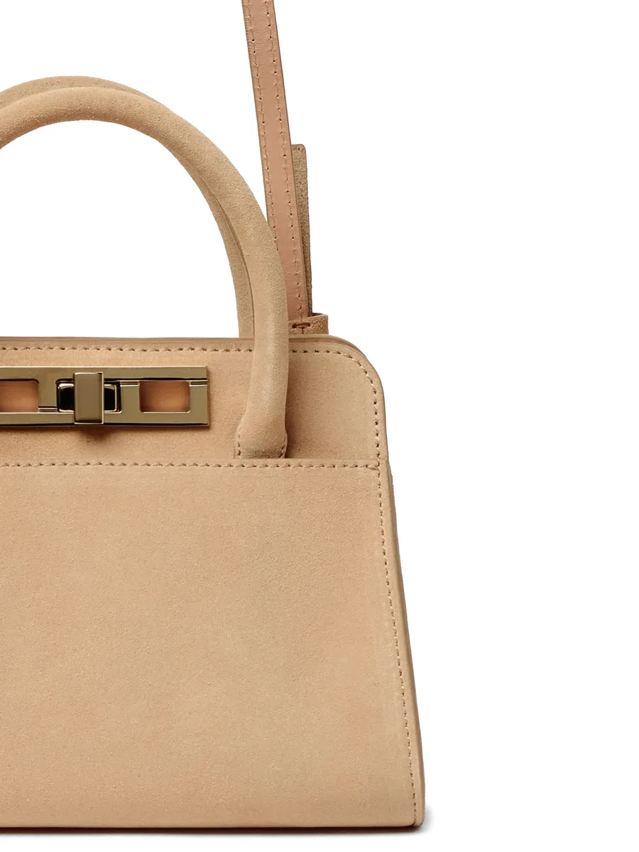turn-lock suede tote bag 9
