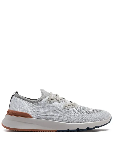 mélange-effect knitted sneakers