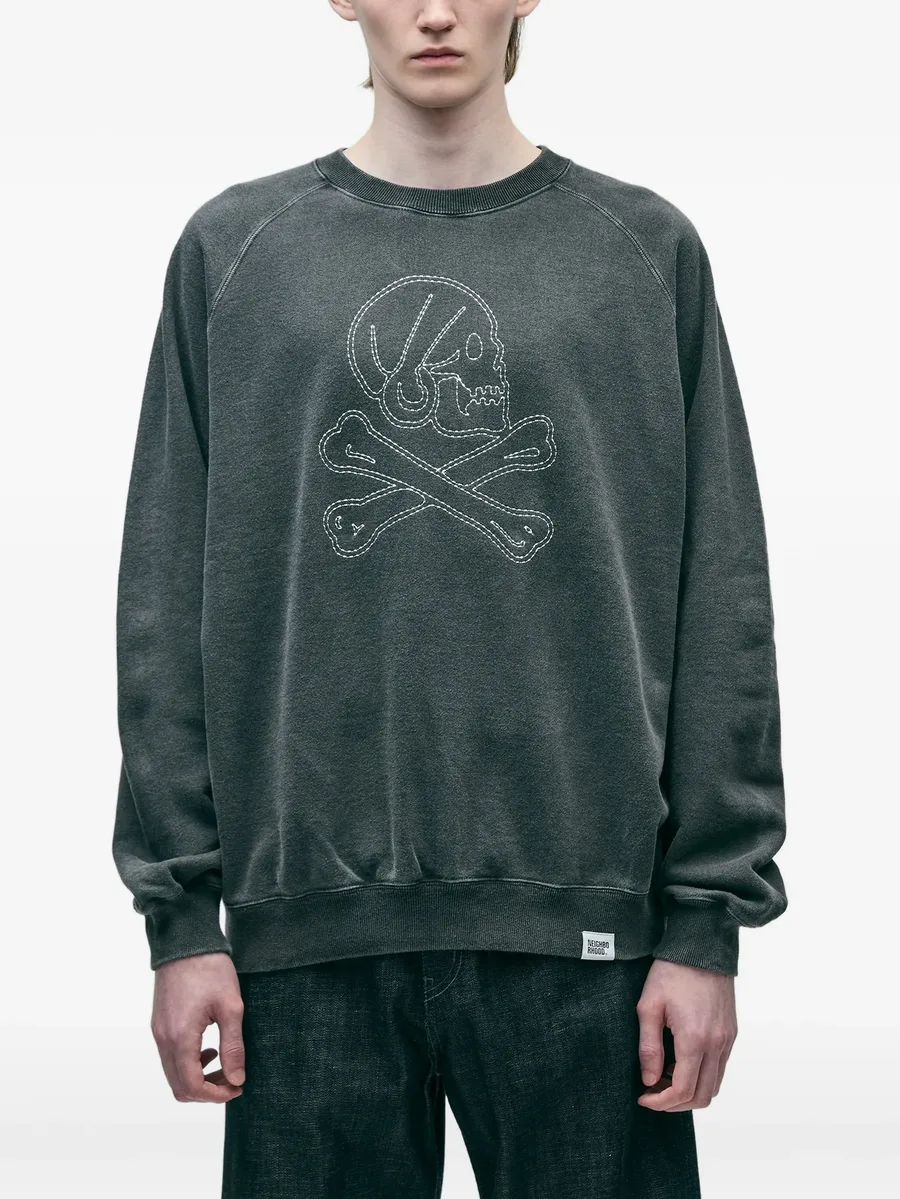 skull-embroidered sweatshirt 8