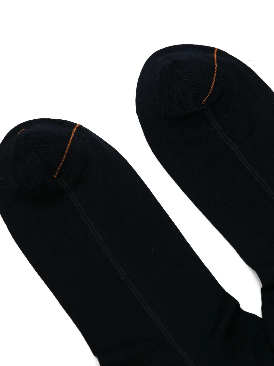 ribbed-knit striped-trim socks 3