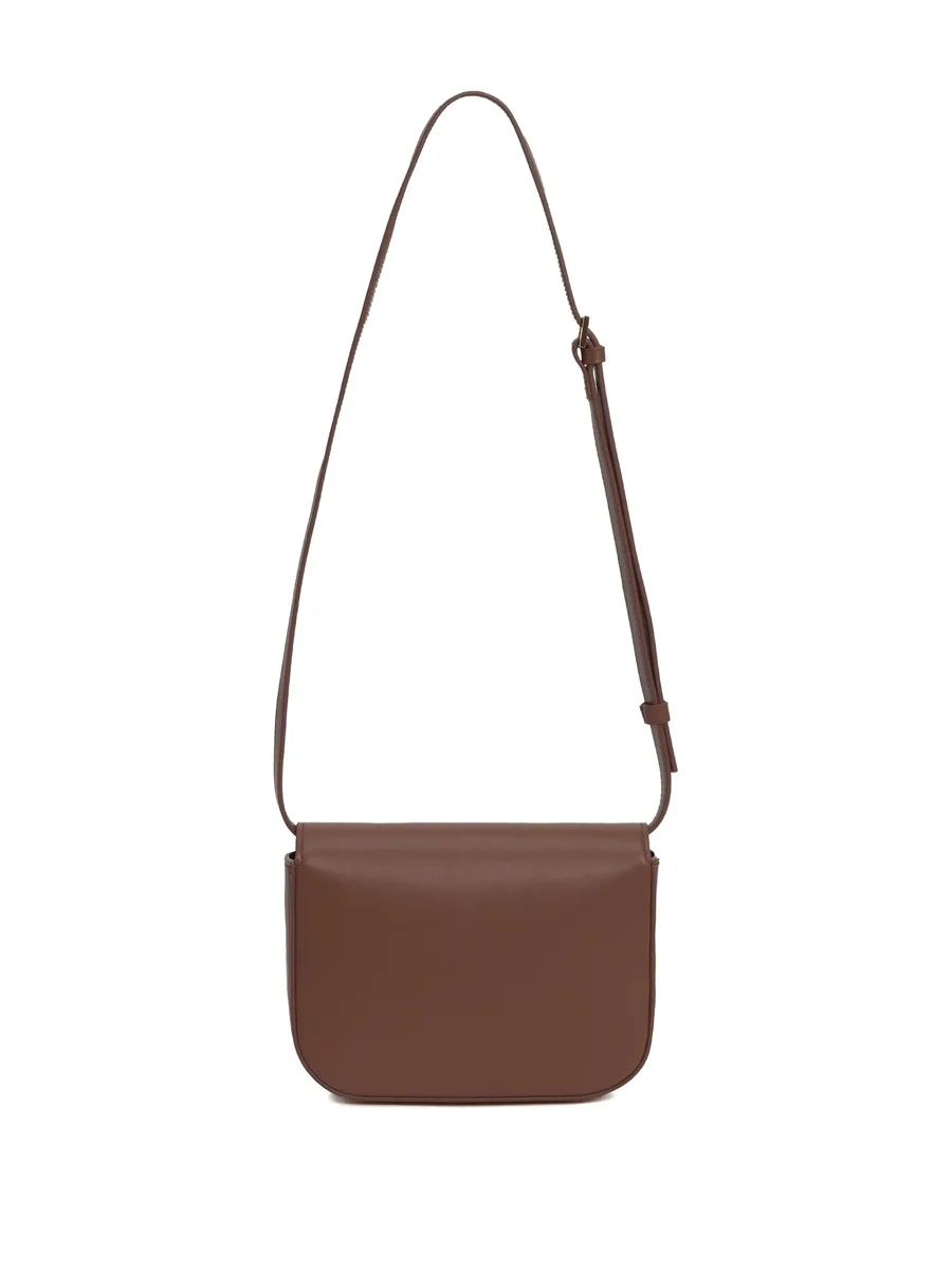 Eclissi curved-flap leather shoulder bag 5