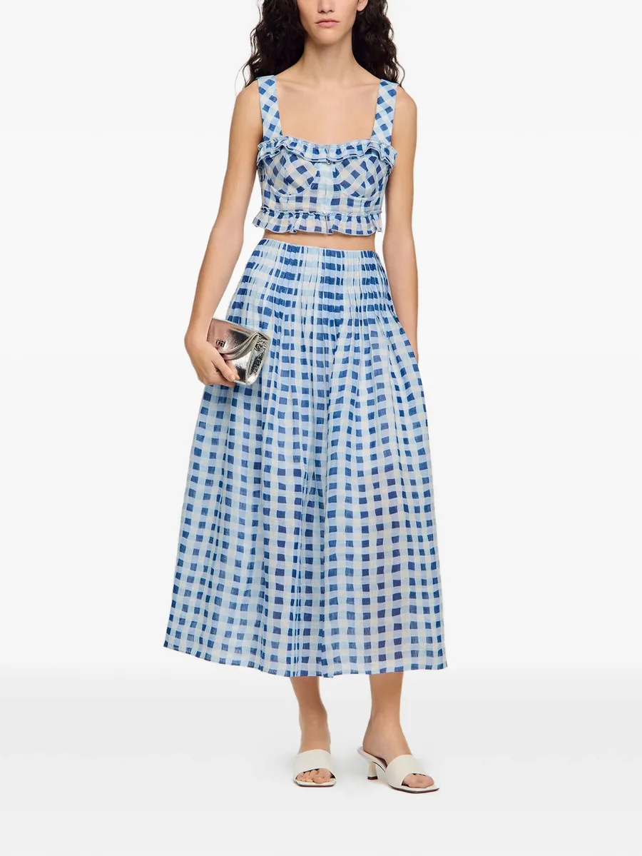 maxi gingham linen skirt 4