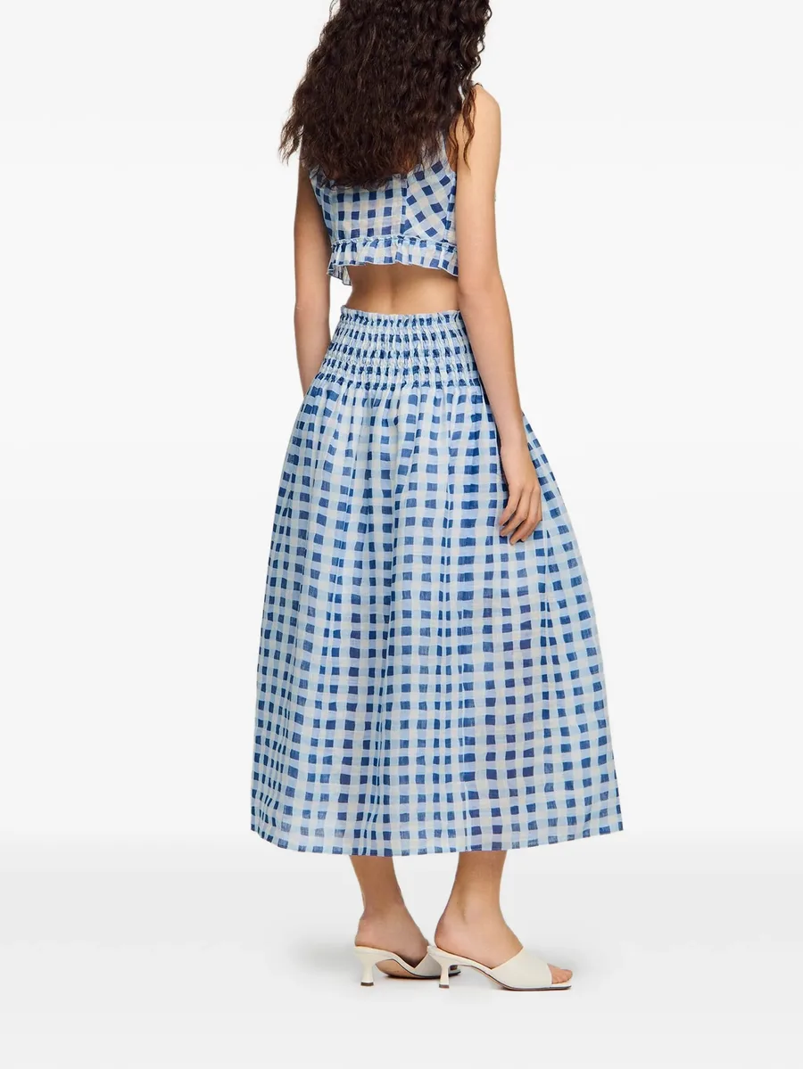 maxi gingham linen skirt 6
