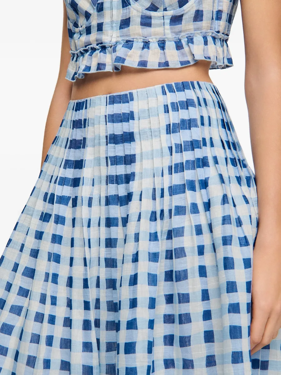 maxi gingham linen skirt 10