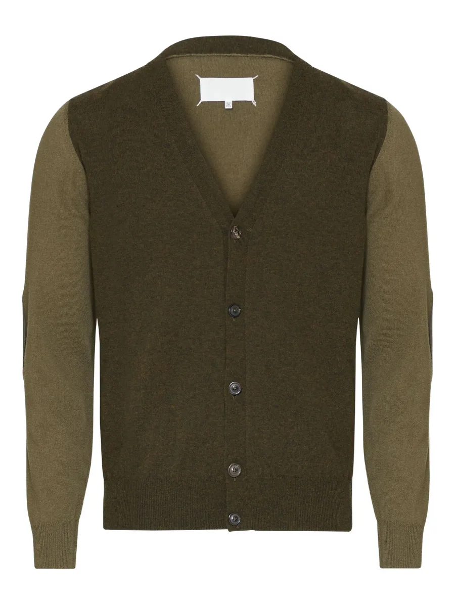 elbow-patch wool cardigan 1