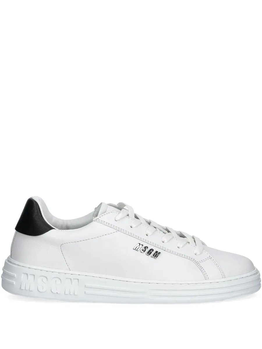 logo-plaque leather sneakers 2