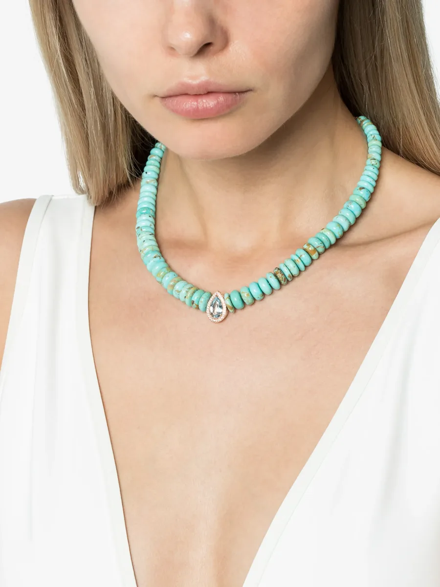 14kt rose gold multi-stone necklace 9
