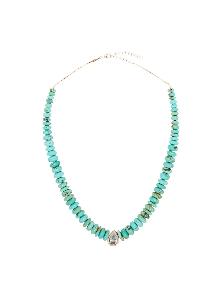14kt rose gold multi-stone necklace 1