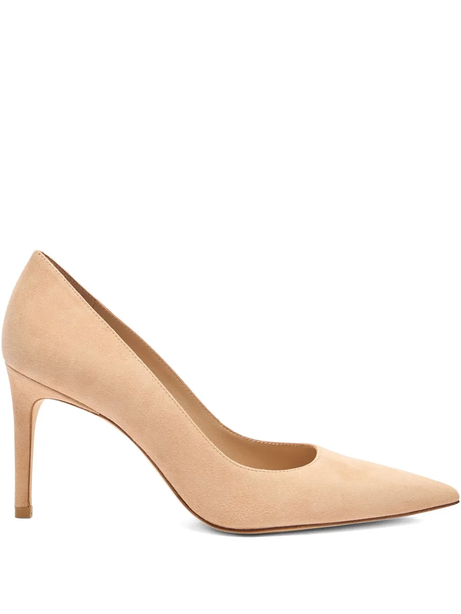 85MM Stuart Power pointed-toe suede pumps 2