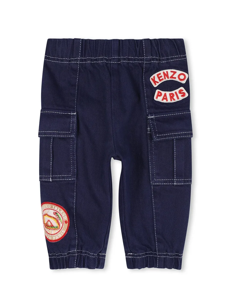 твиловые брюки карго с аппликацией 1