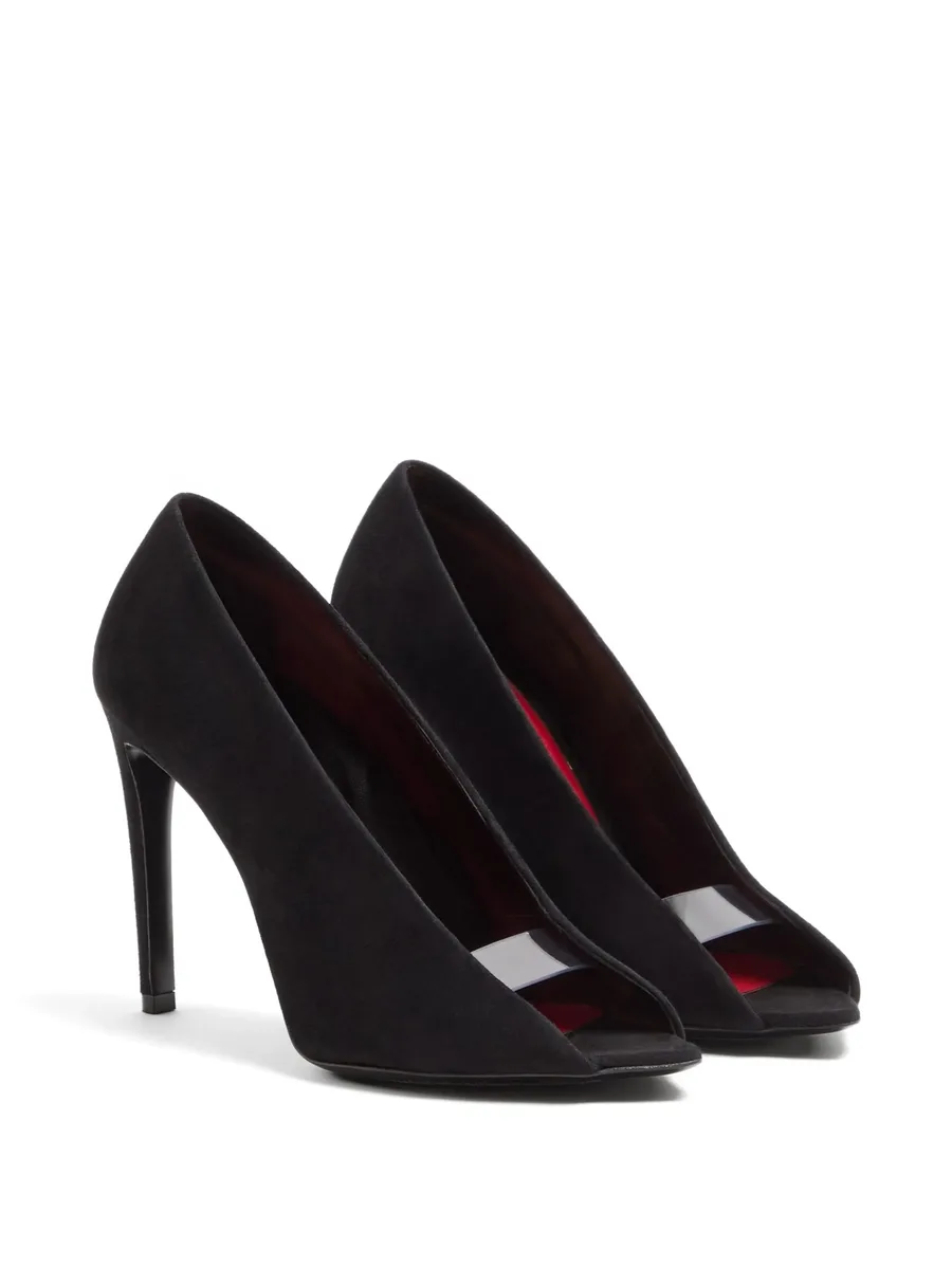 open toe Révélé suede pumps 105mm 3