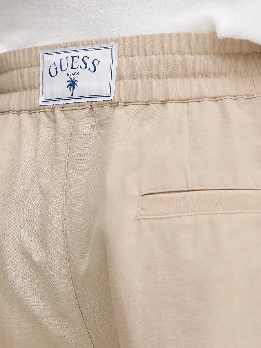 drawstring-waist logo-patch shorts 8