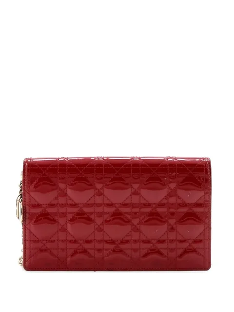 лакированная сумка через плечо Lady Dior Chain Pouch Cannage Quilt