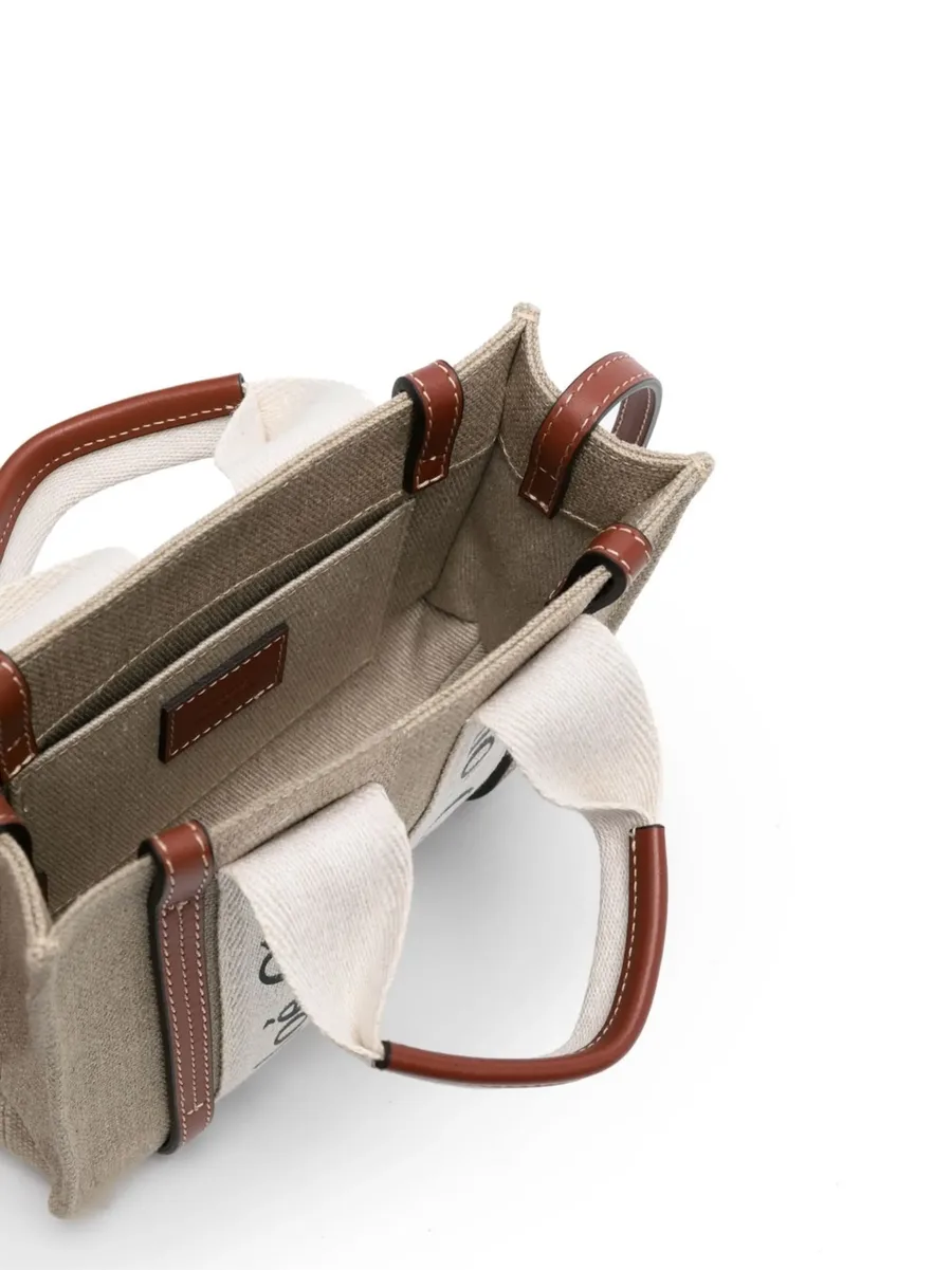 mini Woody linen tote bag 12