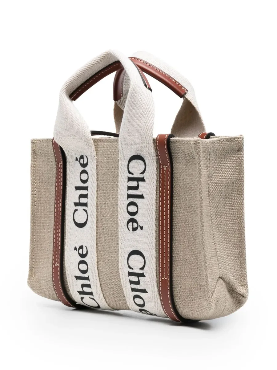 mini Woody linen tote bag 7