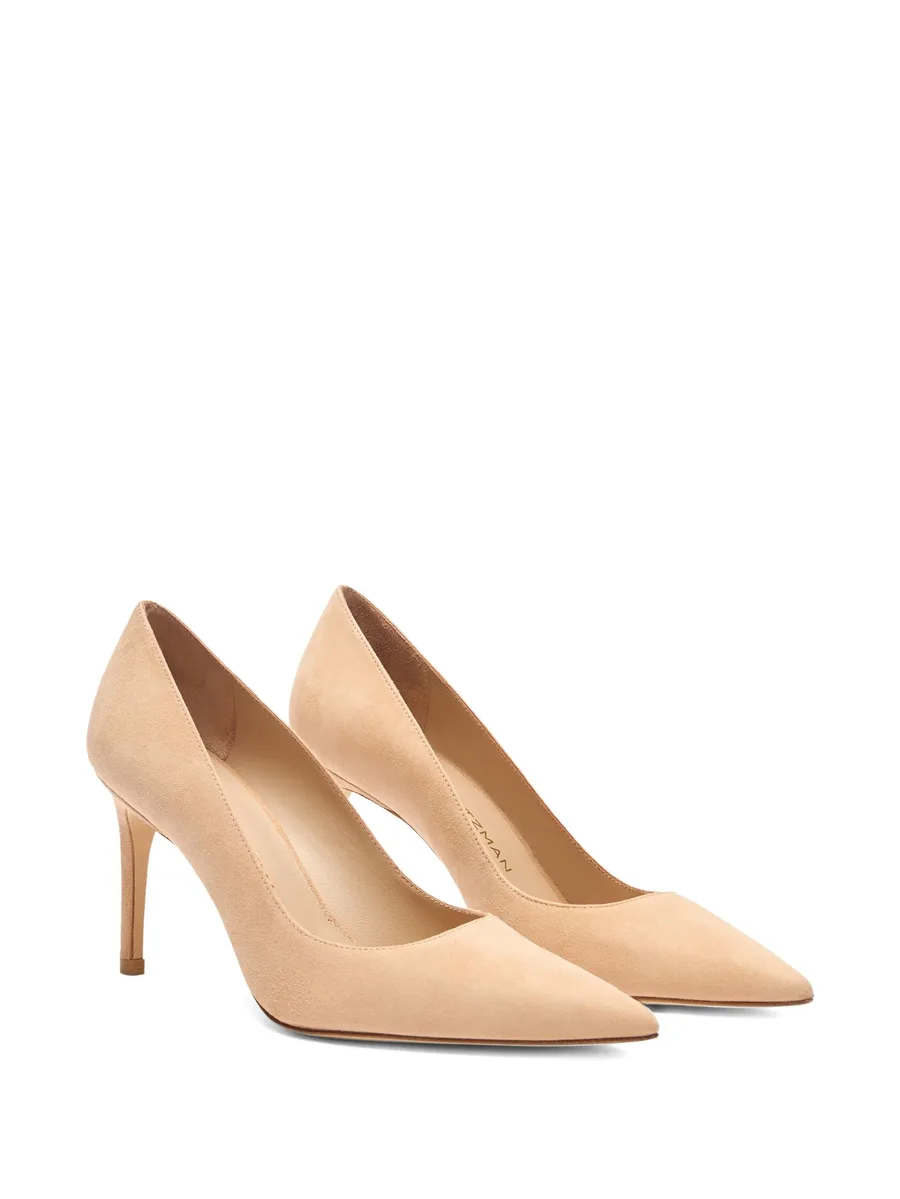 85MM Stuart Power pointed-toe suede pumps 3