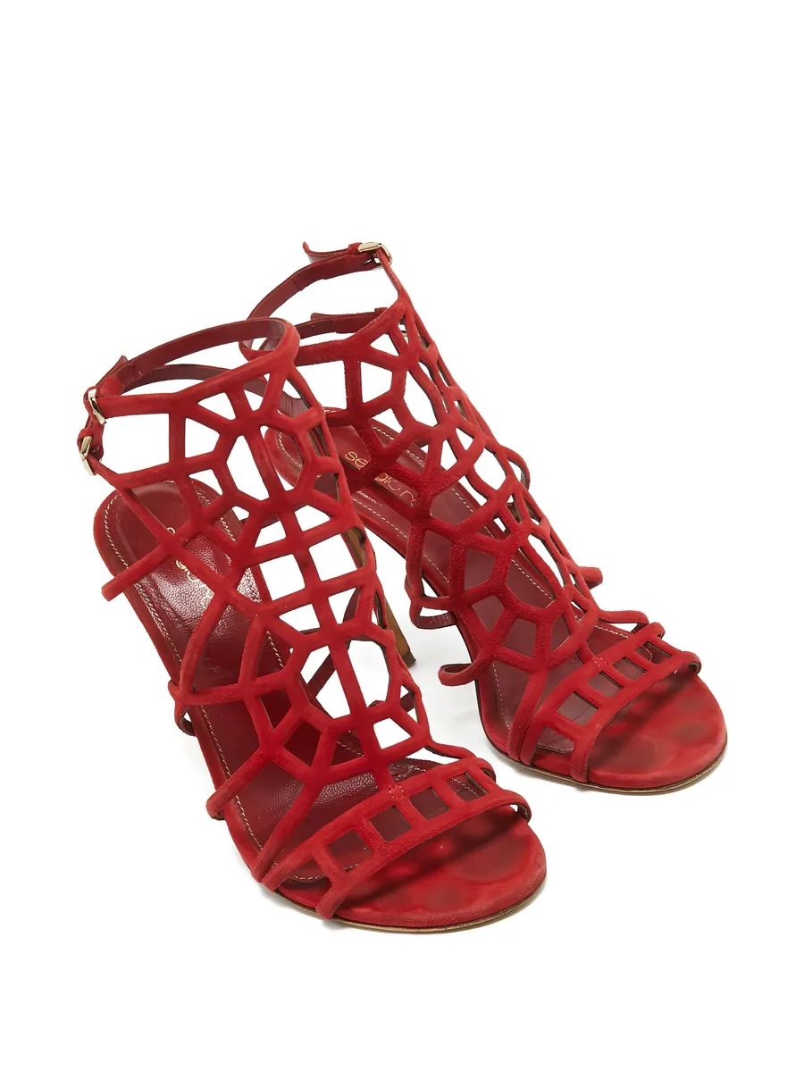 pre-owned 110mm cut-out sandals 4