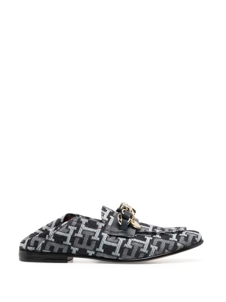logo-jacquard loafers 9