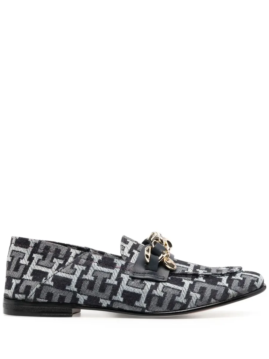 logo-jacquard loafers 1