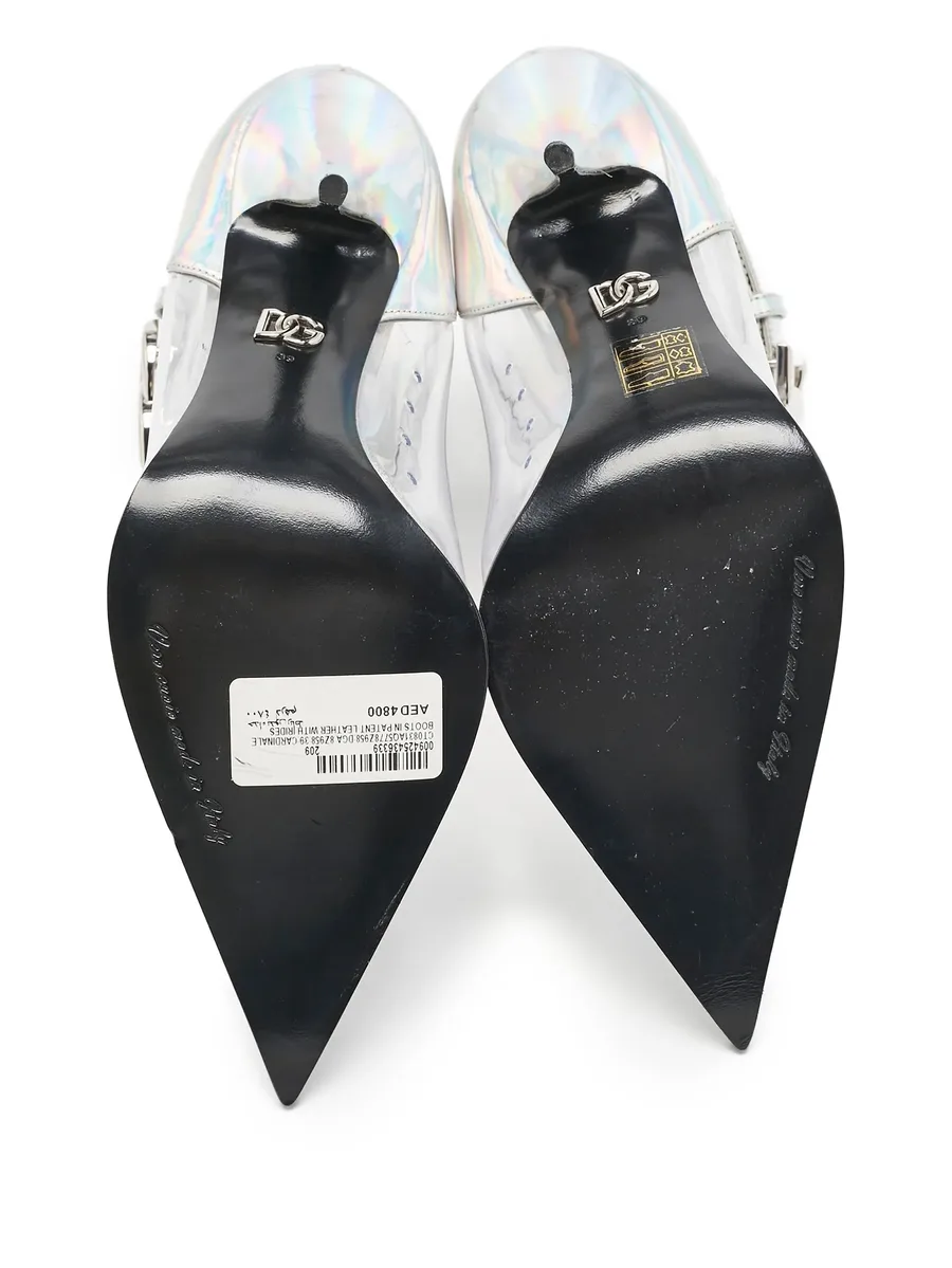 110mm pointed-toe clear ankle boots 7