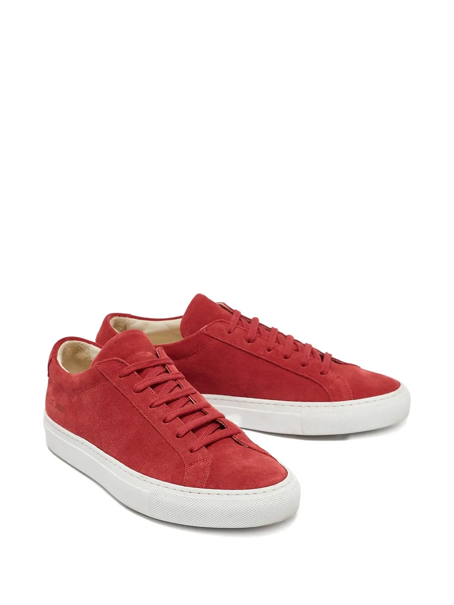 pre-owned suede sneakers 4