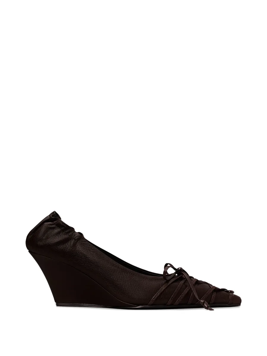 lace-up wedge pumps 1