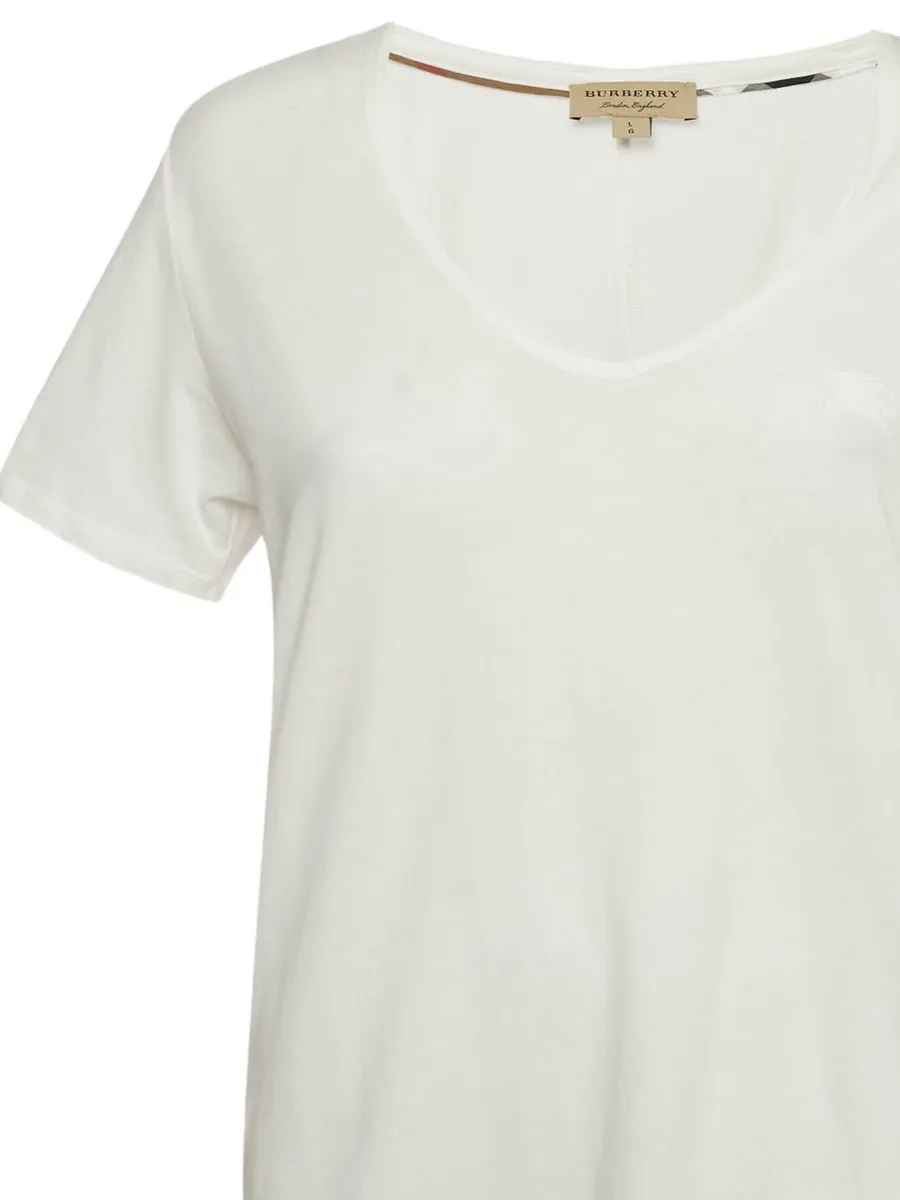 v-neck embroidered-logo t-shirt 3