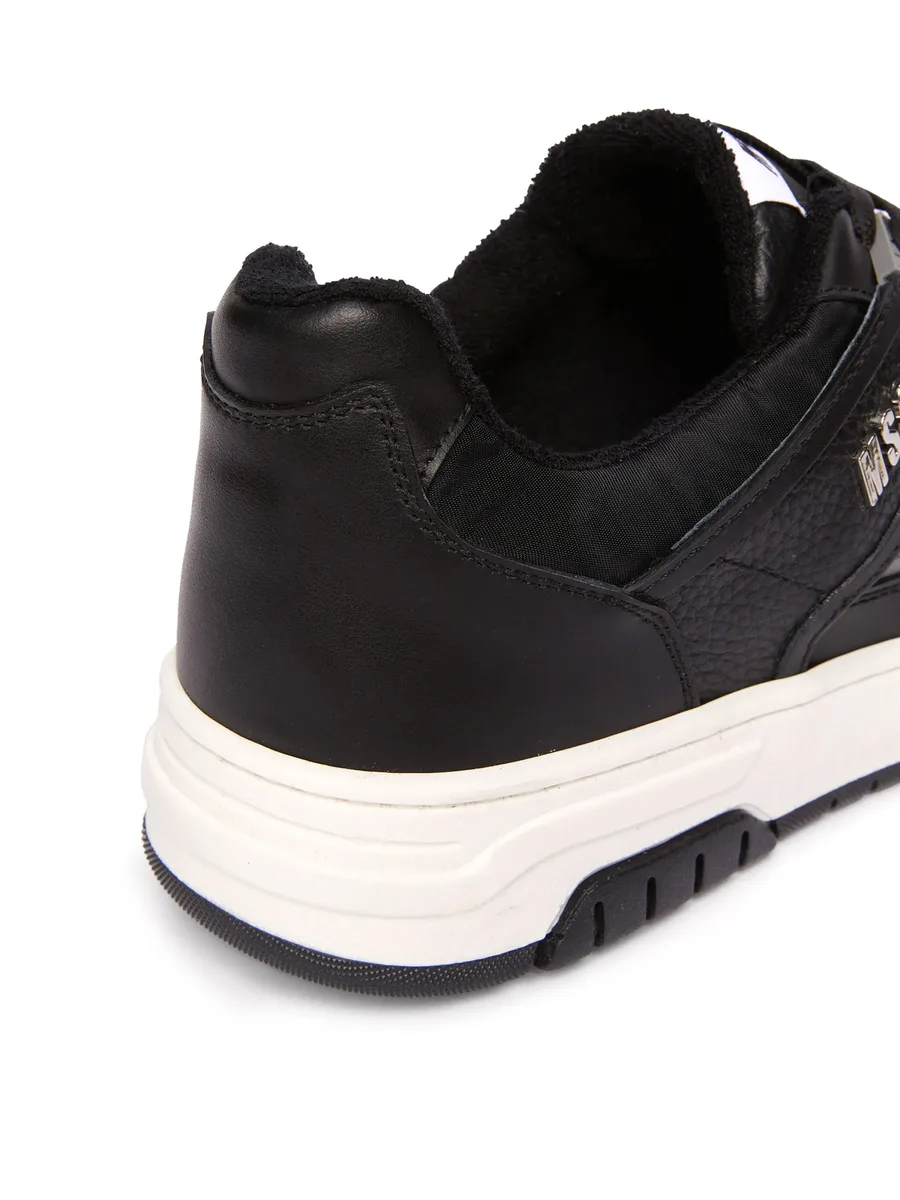 panelled leather sneakers 7