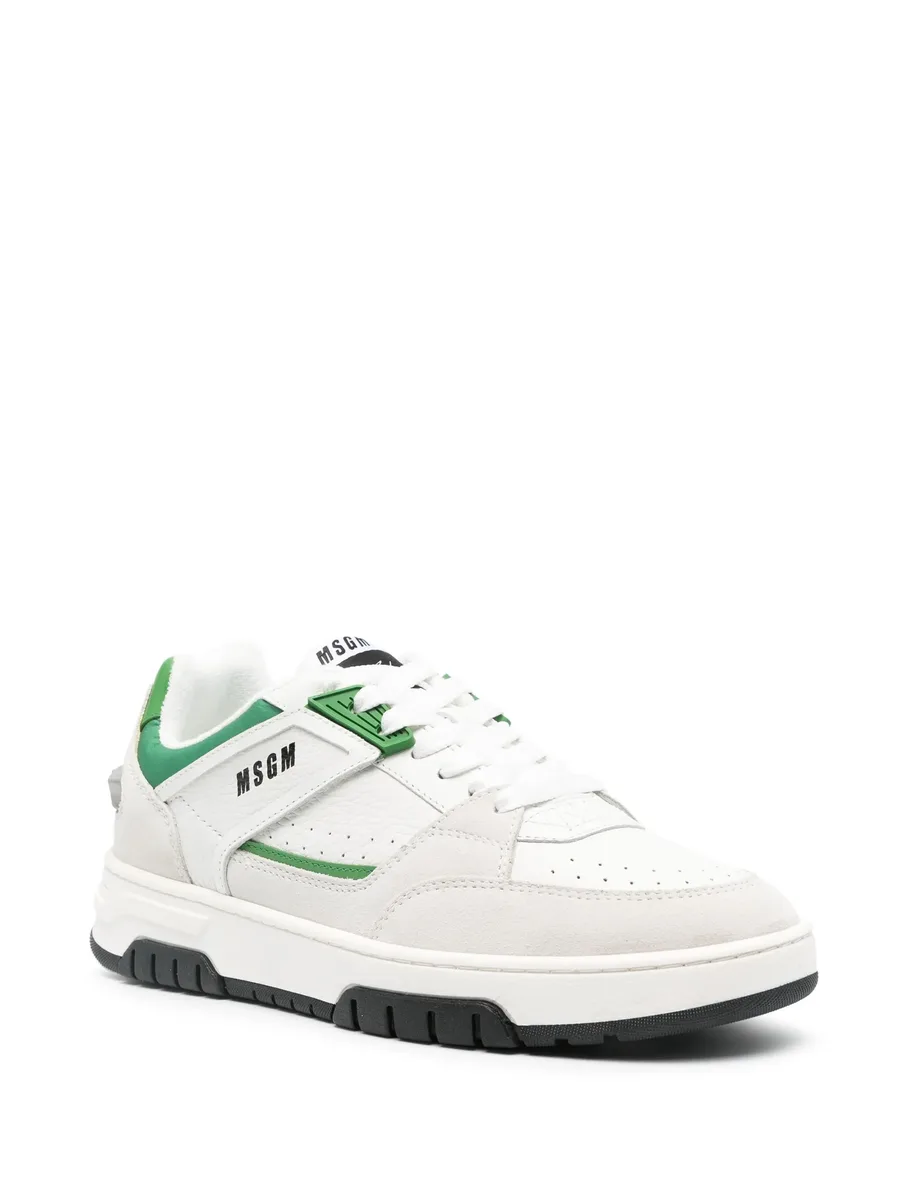 panelled leather sneakers 4