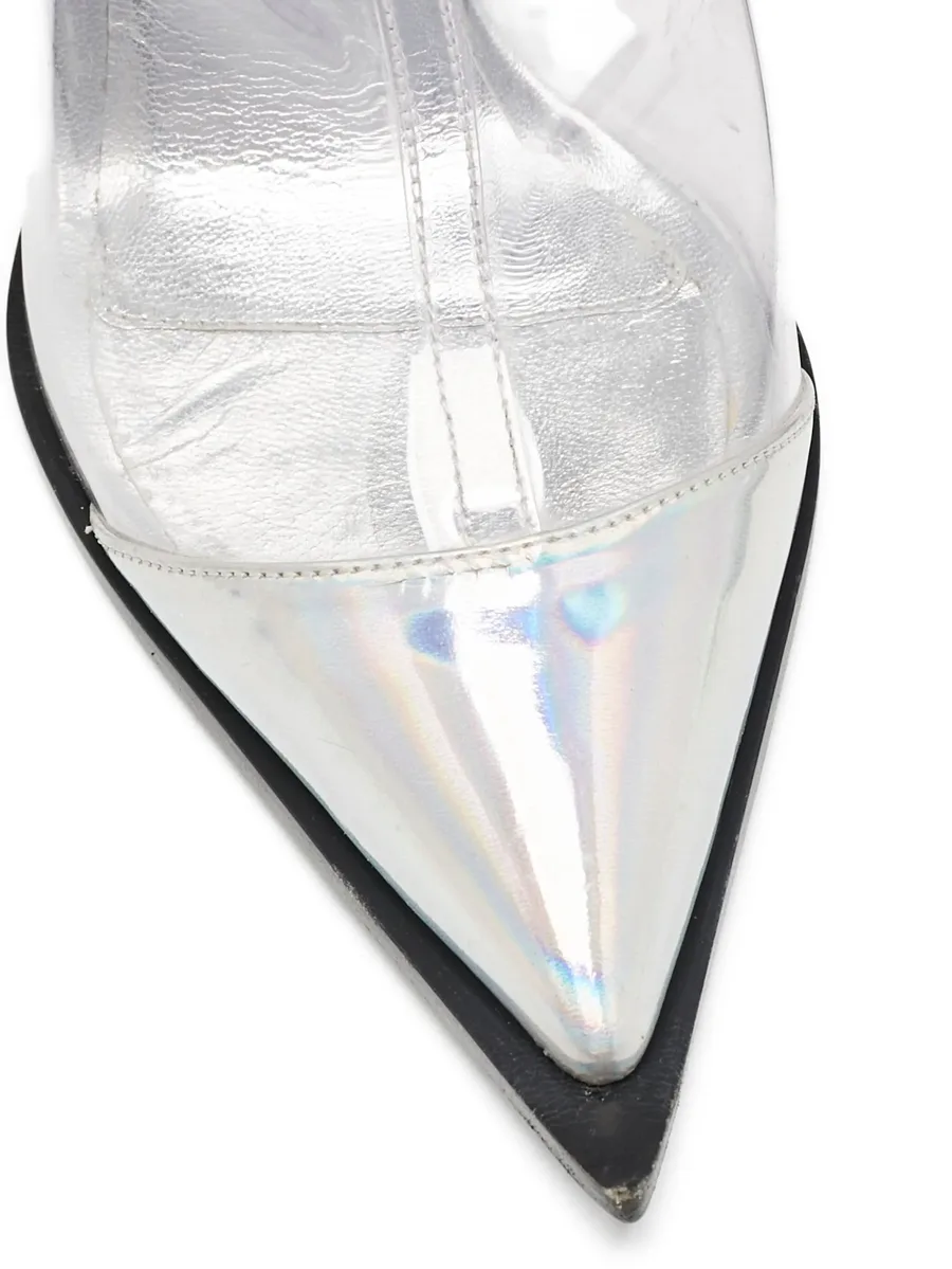 110mm pointed-toe clear ankle boots 11