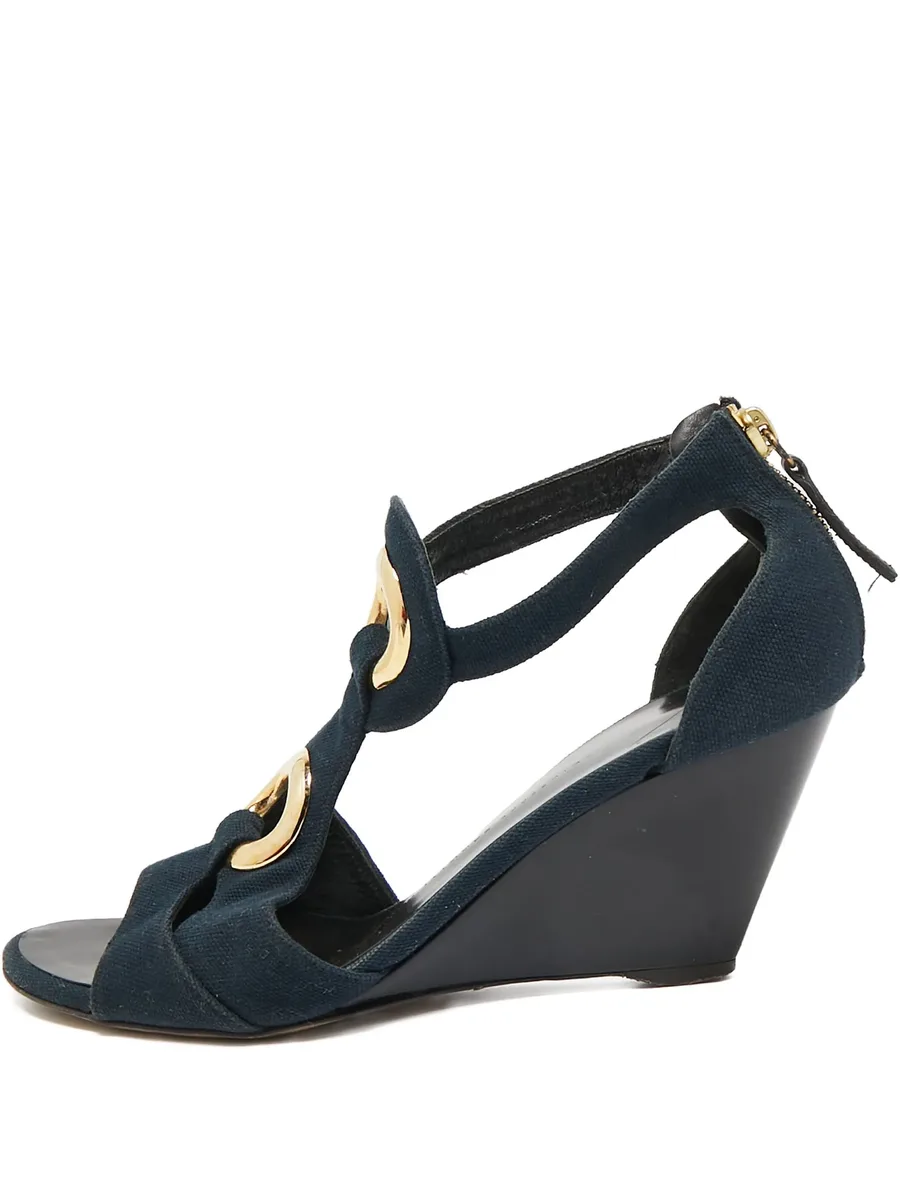 Pre-owned 90mm wedge sandals 1