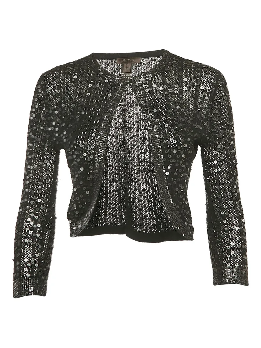 pre-owned sequin-embellished cardigan 1