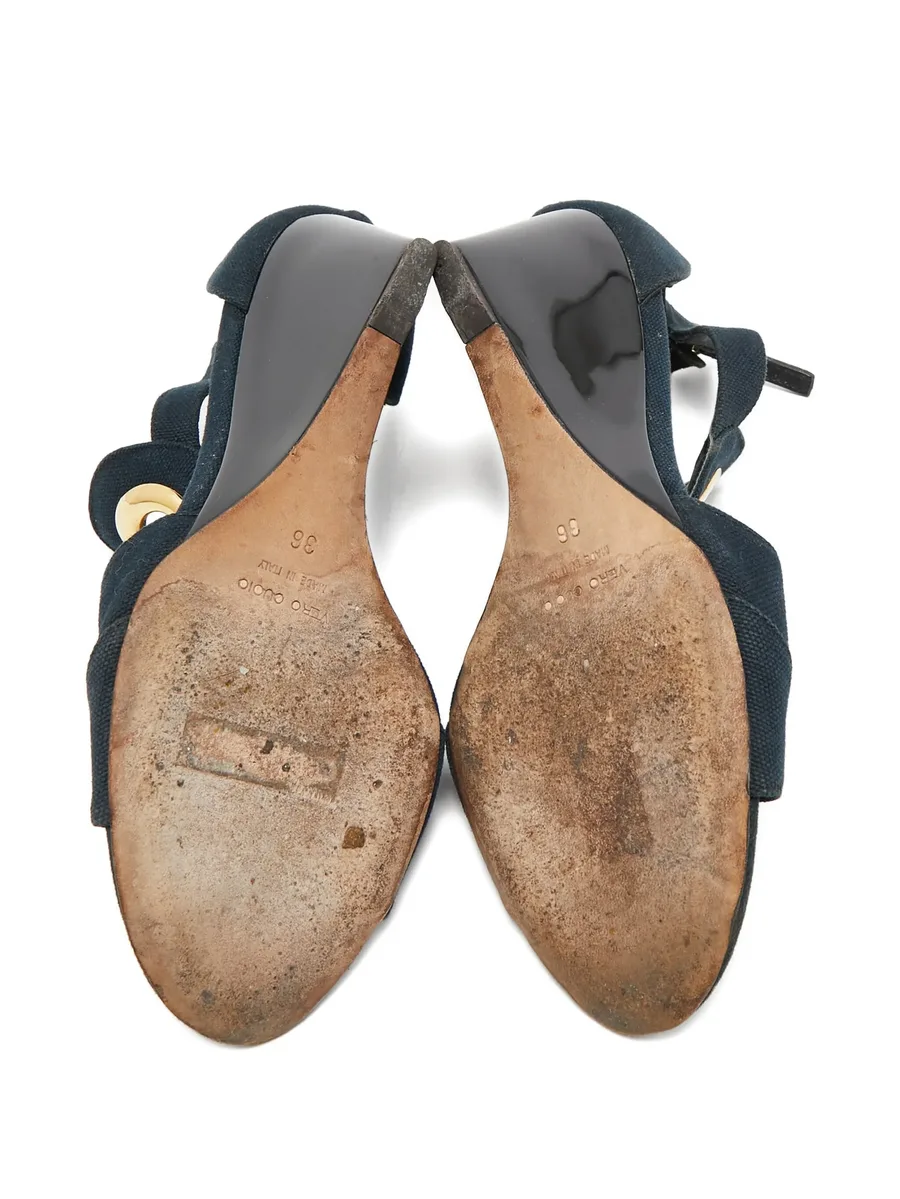 Pre-owned 90mm wedge sandals 7