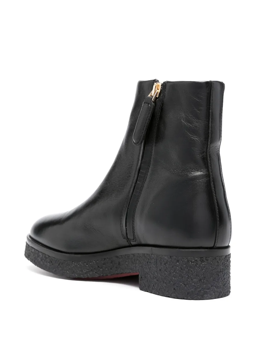 logo-plaque leather ankle boots 7