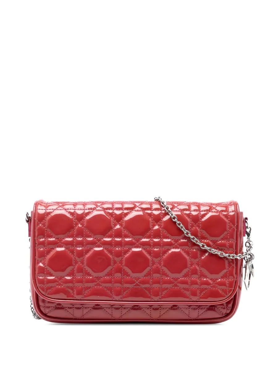 лакированная сумка через плечо Cannage Lady Dior Wallet on Chain (2011 год) 1