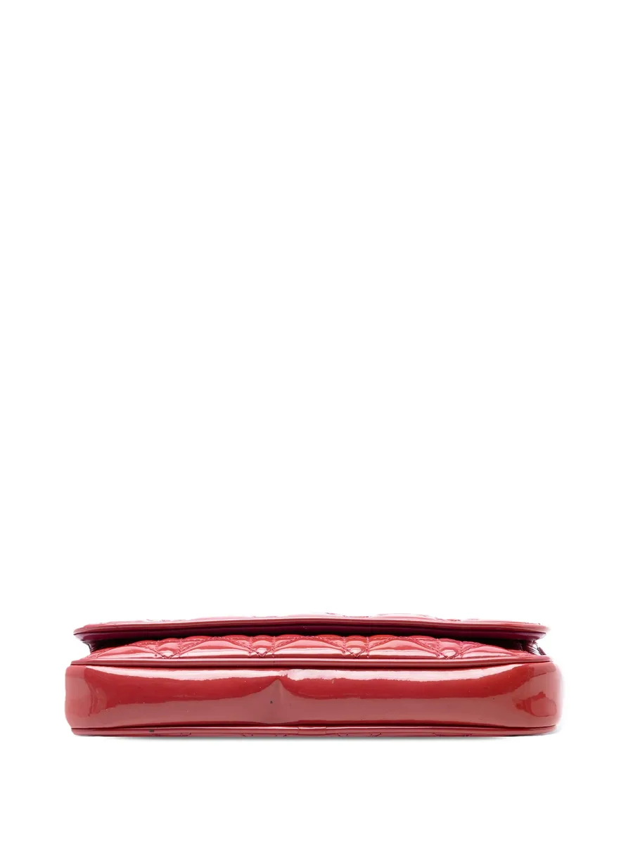 лакированная сумка через плечо Cannage Lady Dior Wallet on Chain (2011 год) 8