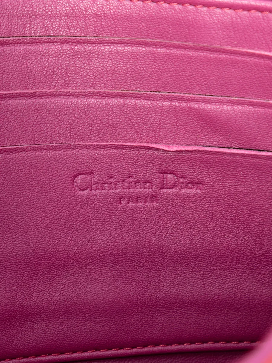 лакированная сумка через плечо Cannage Lady Dior Wallet on Chain (2011 год) 12