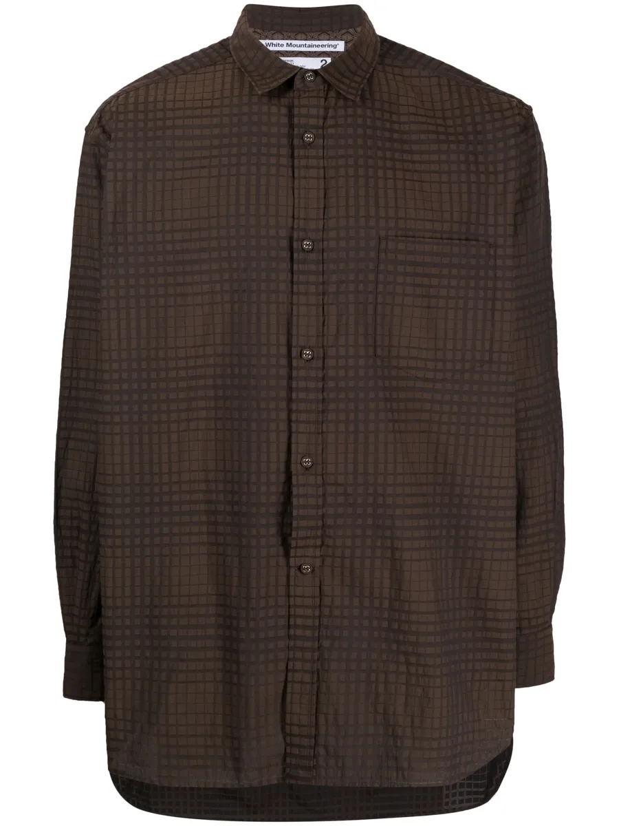checked- jacquard long-sleeve shirt 1