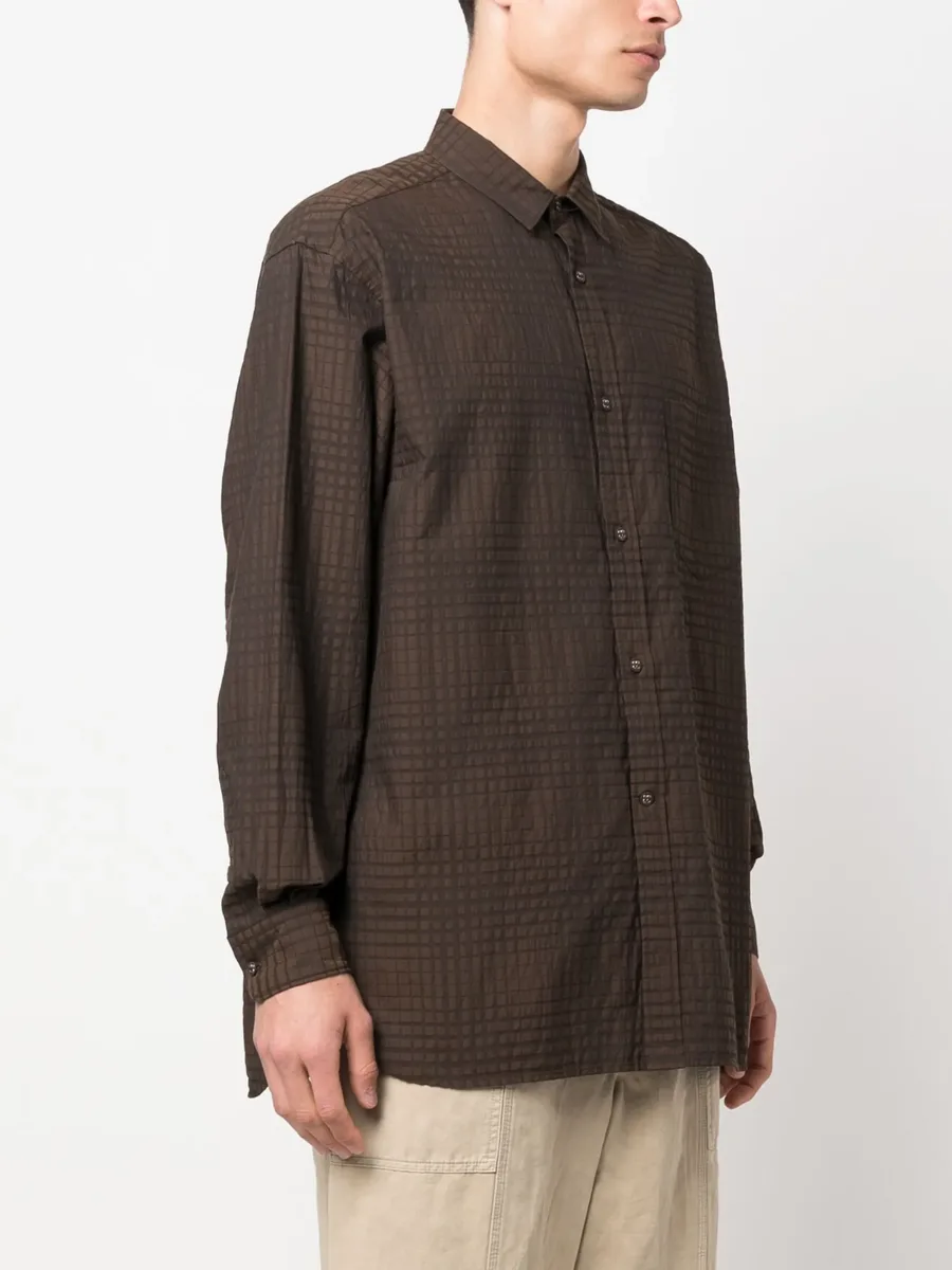 checked- jacquard long-sleeve shirt 5