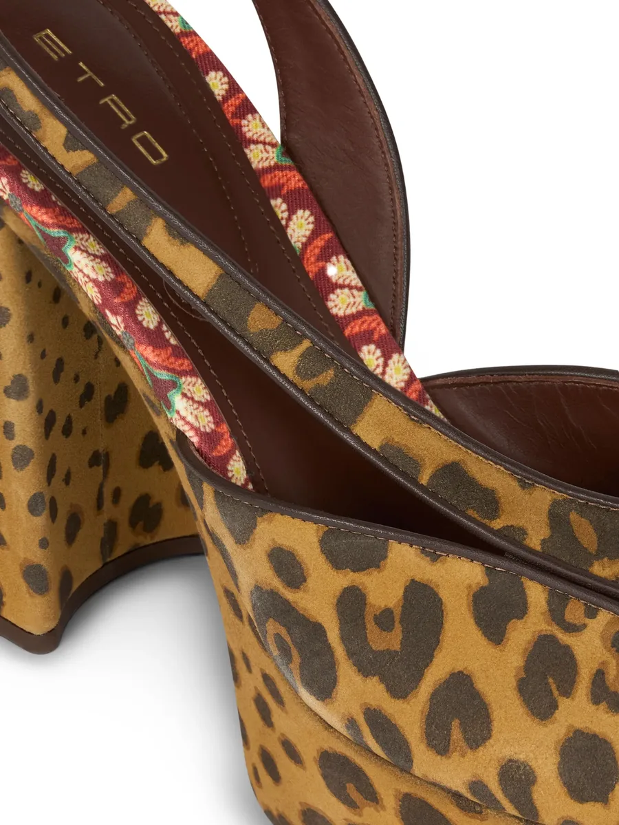 suede platform sandals with animal-motif 5