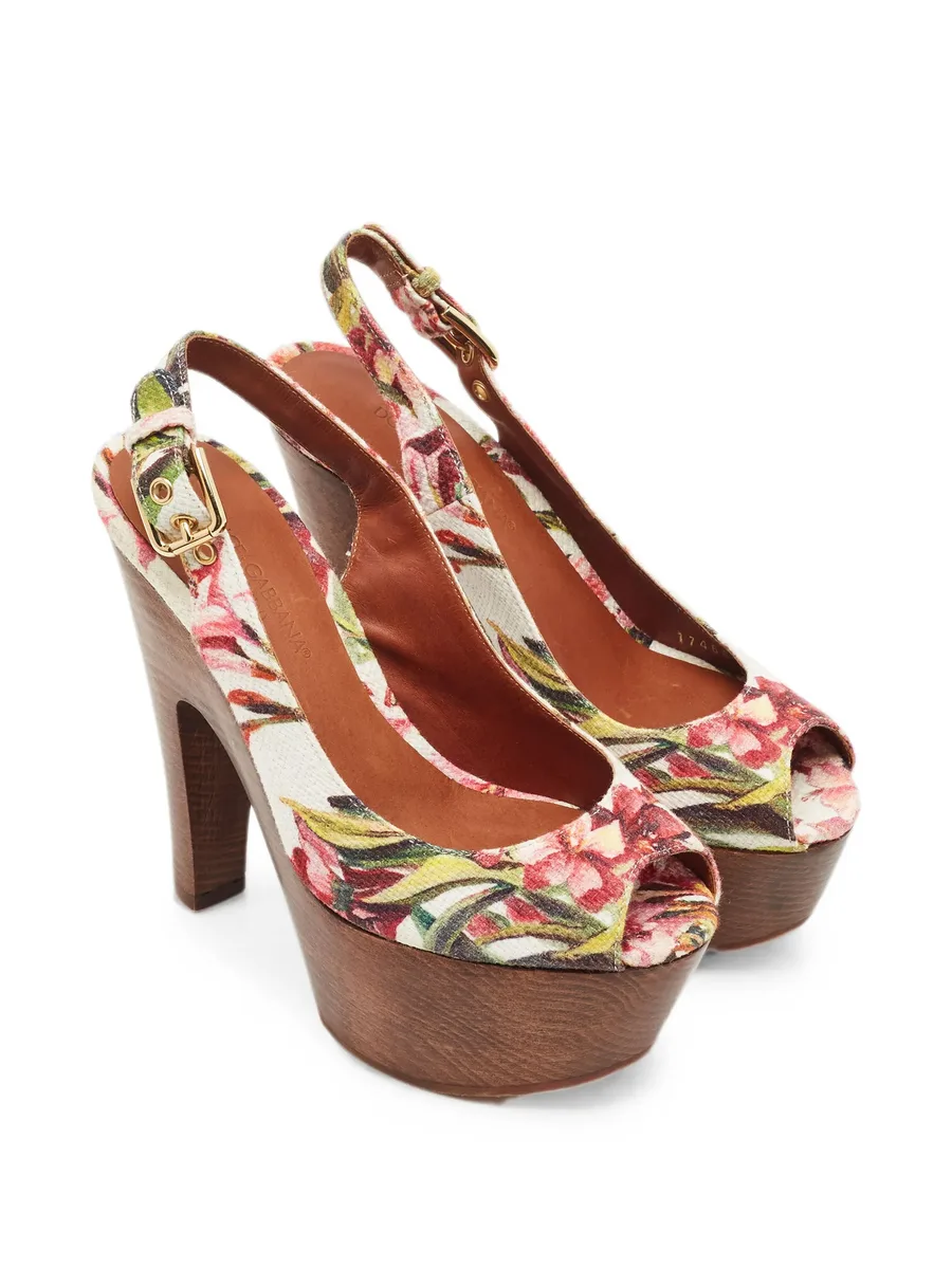 floral-print platform heeled sandals 4