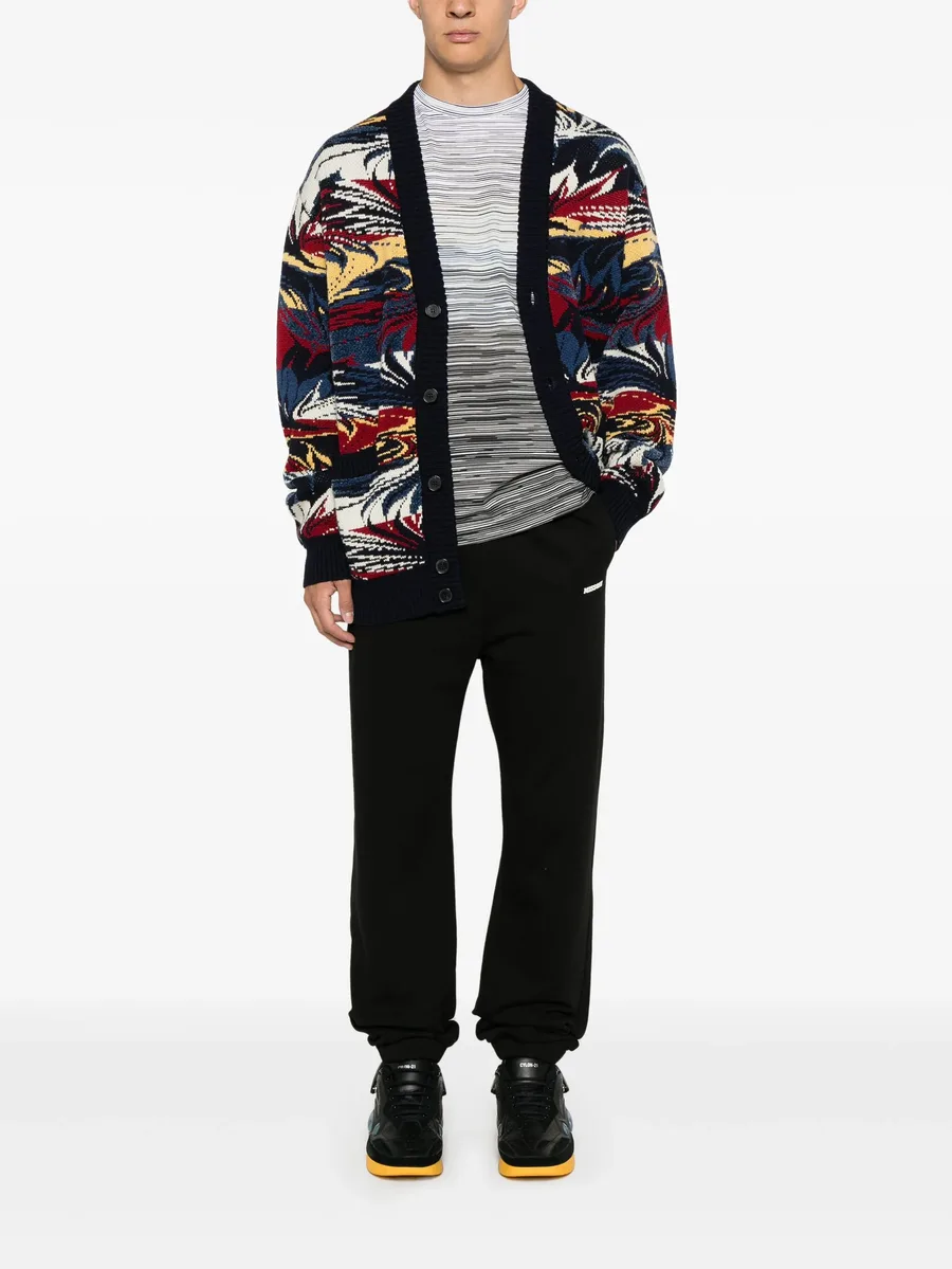 chevron-inserts cotton track pants 3