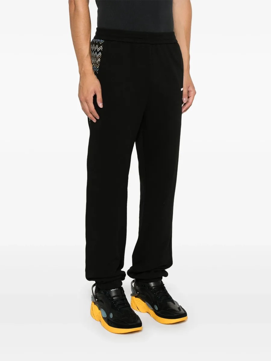 chevron-inserts cotton track pants 6