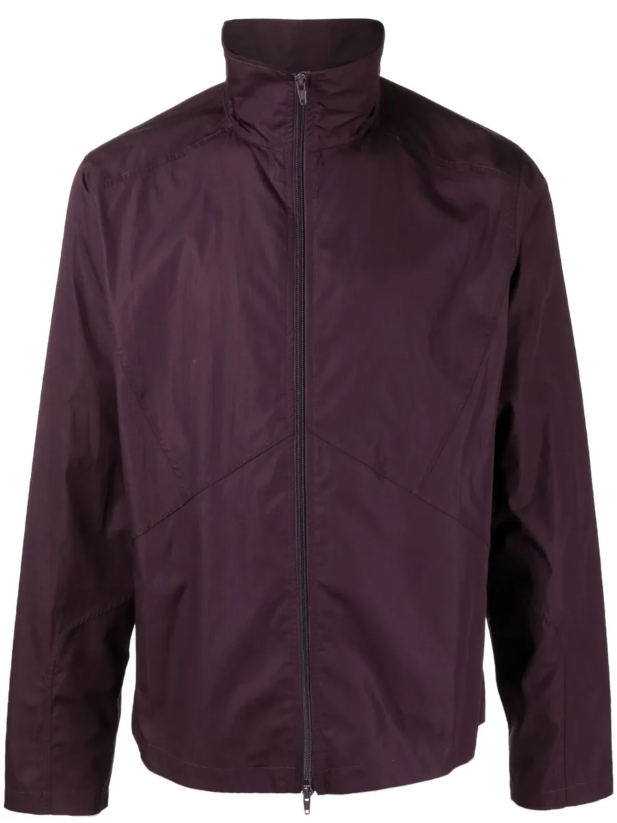 zipped-up stand-up neck jacket 1