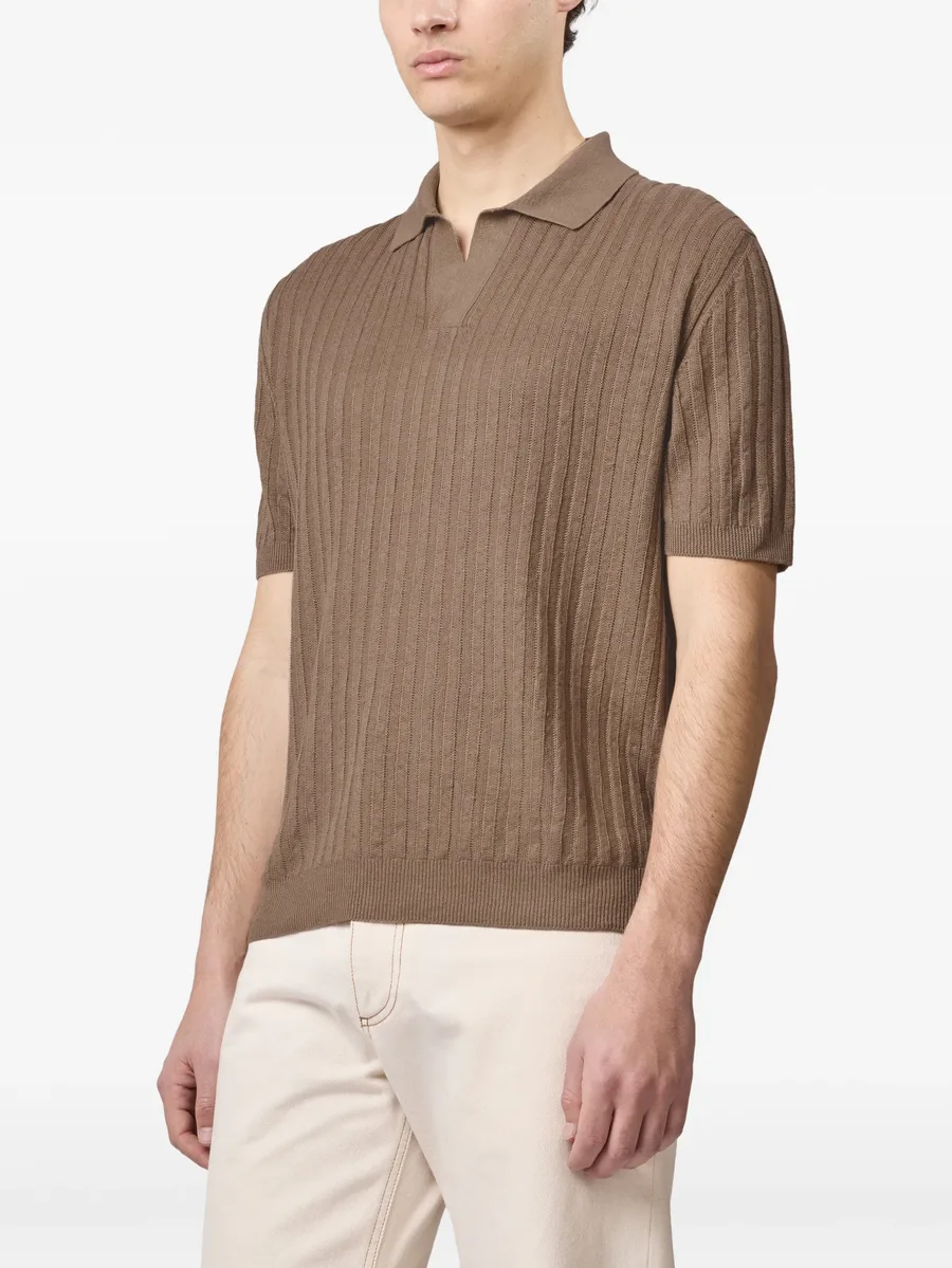 ribbed short-sleeve polo shirt 3