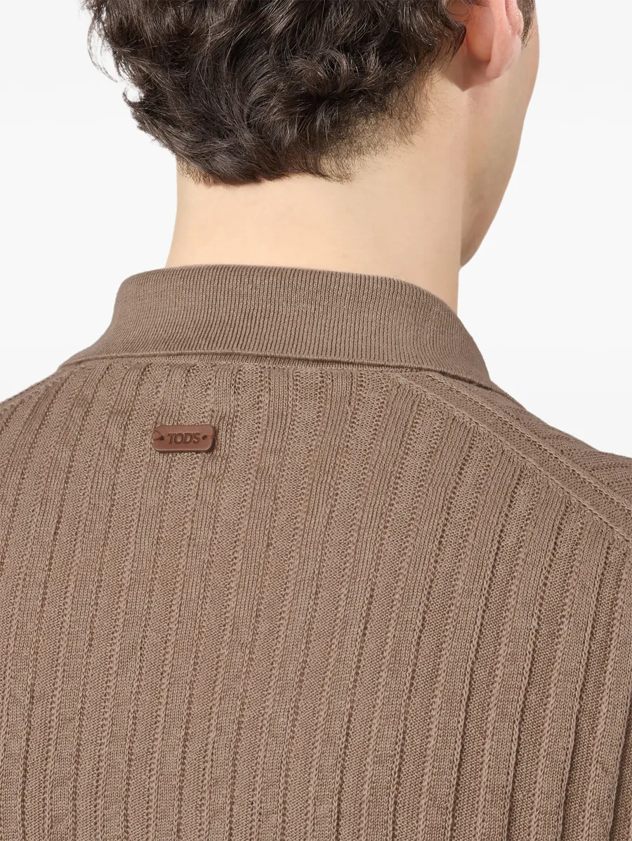 ribbed short-sleeve polo shirt 7