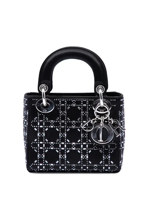 сумка-сэтчел Mini Velvet Cannage Strass Embellished Lady Dior (2018 год)