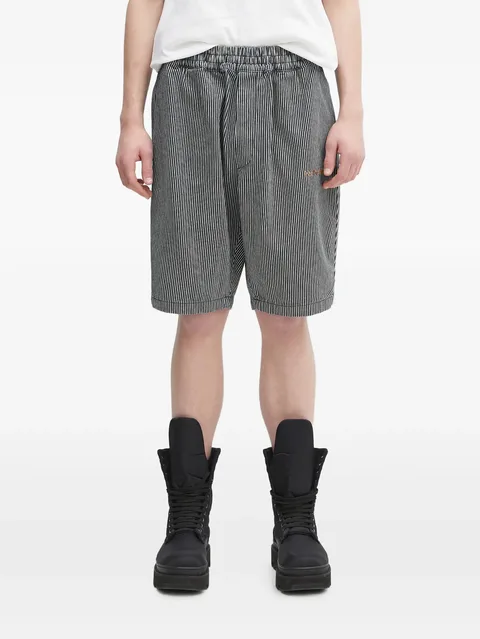 striped patch shorts