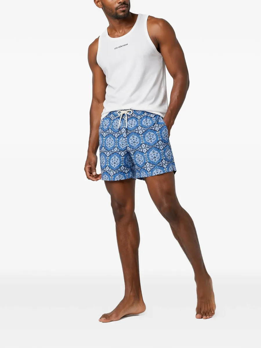 Captain patterned drawstring swim shorts 3